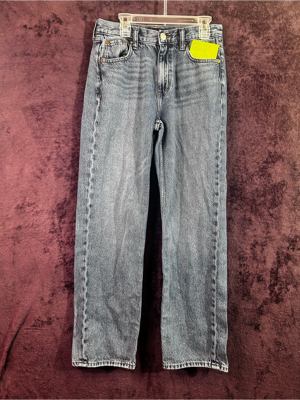 Aeropostale Women's Straight Leg Jeans in Faded Blue Wash